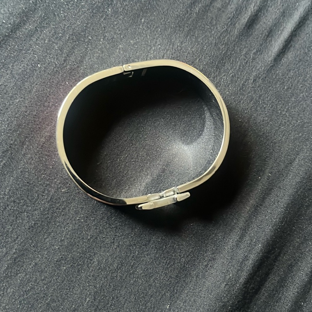 Authentic-Hermes Click Clack bracelet silver/orange